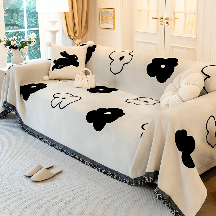 Cartoon Flower Elegance Elegance Chenille Sofa Cover