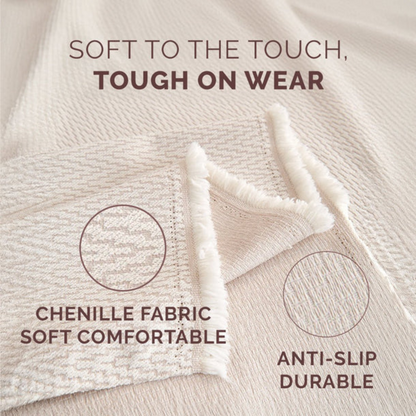 Light Grey Elegance Chenille Sofa Cover : [EM-SC-32]