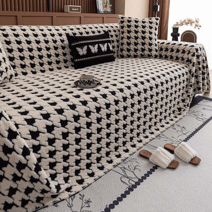Luxurious Jacquard Sofa Cover (White) : [EM-SC-33]