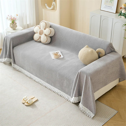 Light Grey Elegance Chenille Sofa Cover : [EM-SC-32]