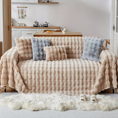 Coffee Elegance Chenille Sofa Cover : [EM-SC-43]