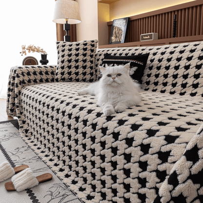 Luxurious Jacquard Sofa Cover (White) : [EM-SC-33]