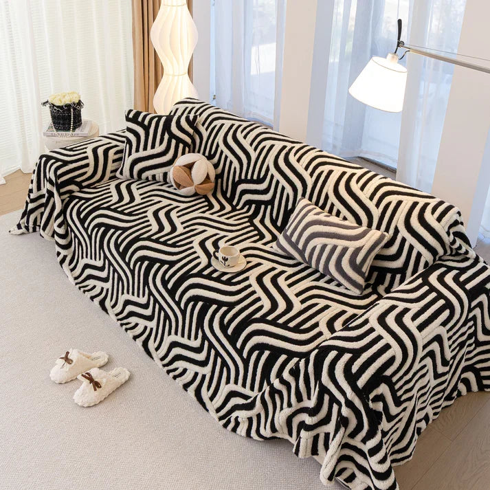 Black Elegance Chenille Sofa Cover : [EM-SC-39]