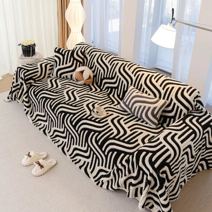 Black Elegance Chenille Sofa Cover : [EM-SC-39]