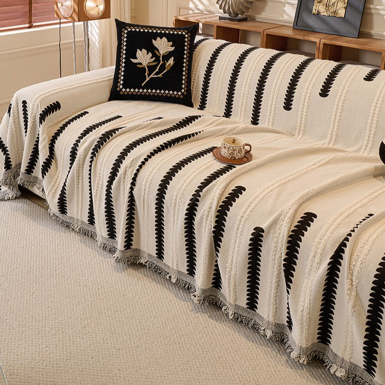 White Elegance Chenille Sofa Cover : [EM-SC-47]