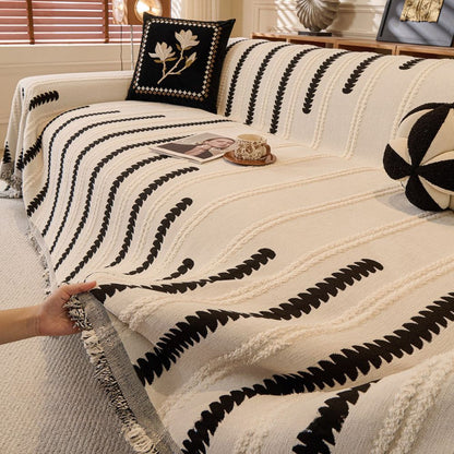 White Elegance Chenille Sofa Cover : [EM-SC-47]