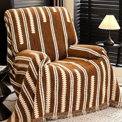 Brown Elegance Chenille Sofa Cover : [EM-SC-47]