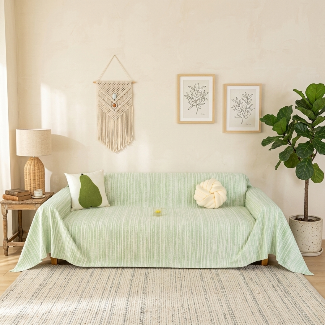 Elegance Chenille Green Sofa Cover : [EM-SC-40]