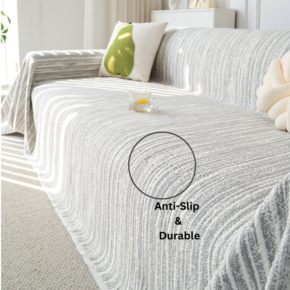 Elegance Chenille Grey Sofa Cover : [EM-SC-40]
