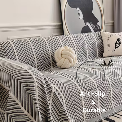 Elegance Chenille Grey Sofa Cover : [EM-SC-41]
