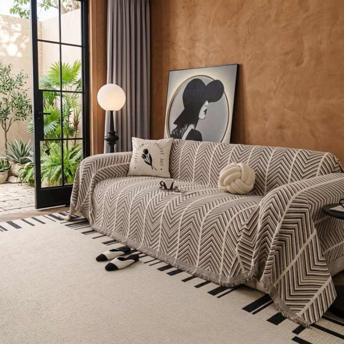 Elegance Chenille Coffee Sofa Cover : [EM-SC-41]
