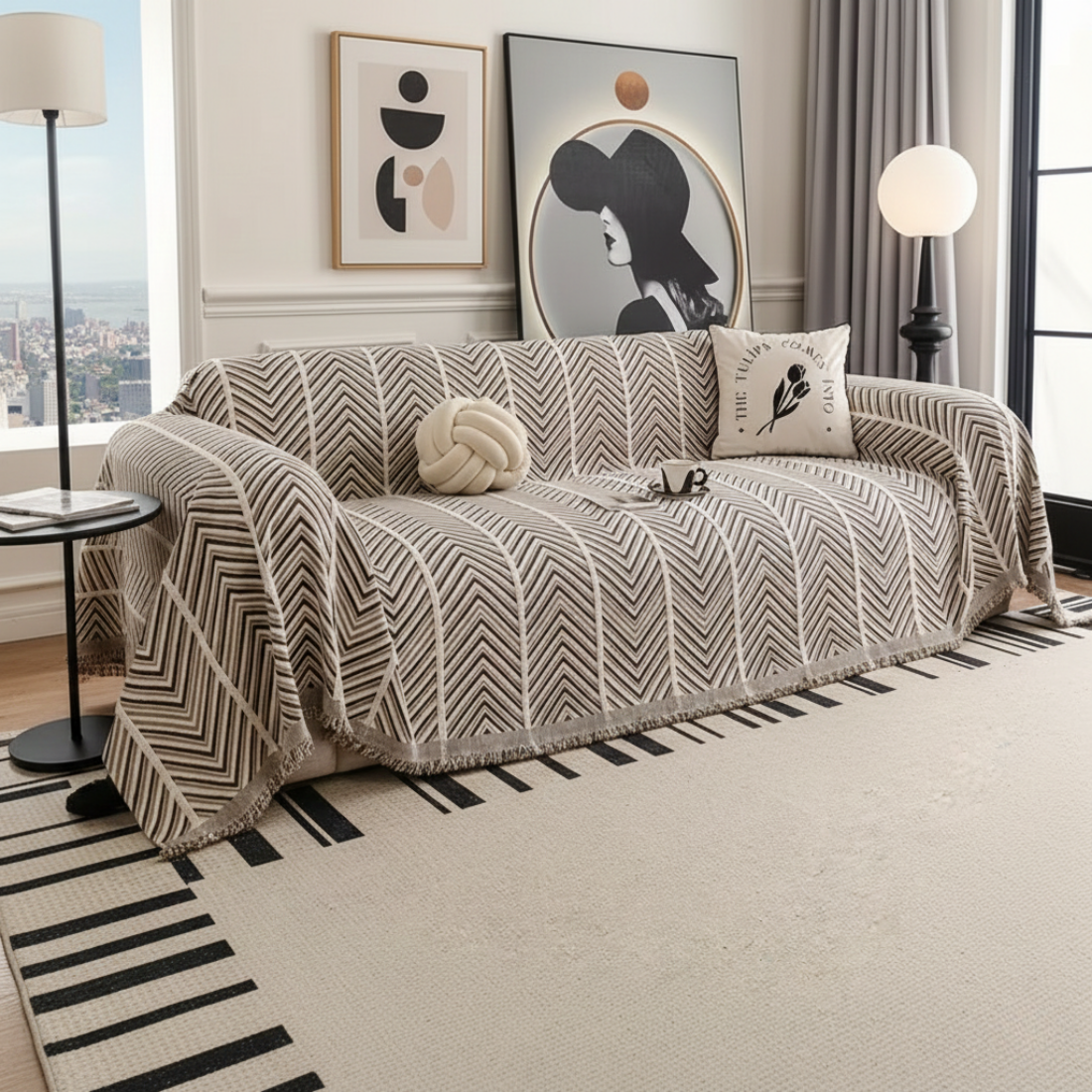 Elegance Chenille Coffee Sofa Cover : [EM-SC-41]