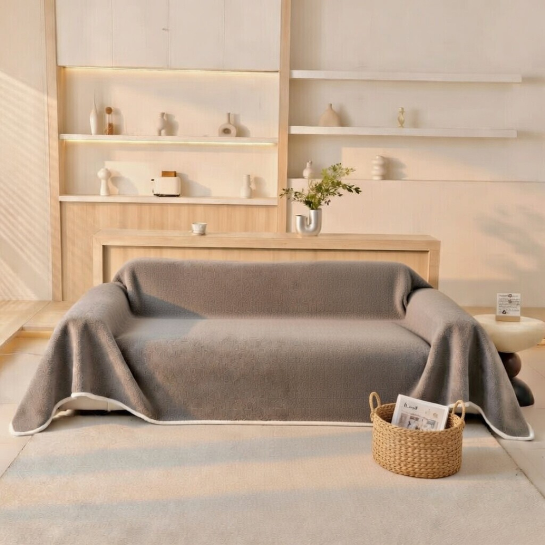Grey Elegance Chenille Sofa Cover : [EM-SC-44]
