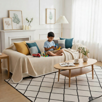 Coffee Elegance Chenille Sofa Cover : [EM-SC-44]