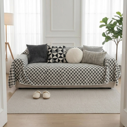 Grey Elegance Cotton Wool Sofa Cover : [EM-SC-45]
