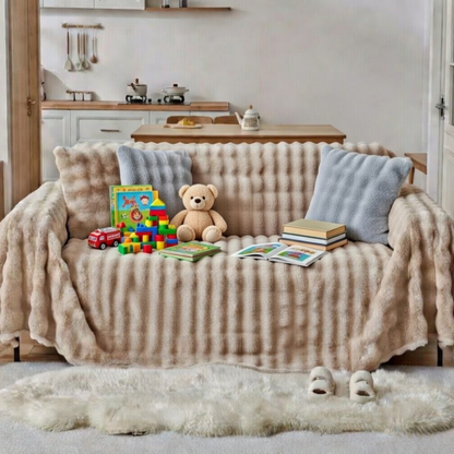 Coffee Elegance Chenille Sofa Cover : [EM-SC-43]