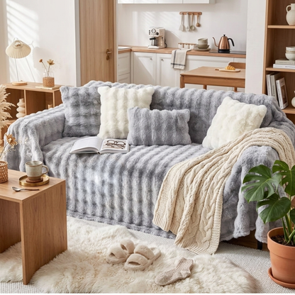 Grey Elegance Chenille Sofa Cover : [EM-SC-43]