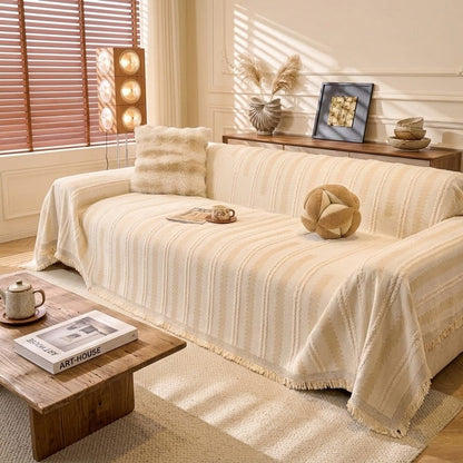 Beige Elegance Chenille Sofa Cover : [EM-SC-47]